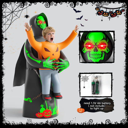 Inflatable Costume for Kids, Lights Halloween Costume, Scary Blow Glow Cosplay Costumes, Halloween Birthday Party Games for Kids 6-8 Cosplay Events Party