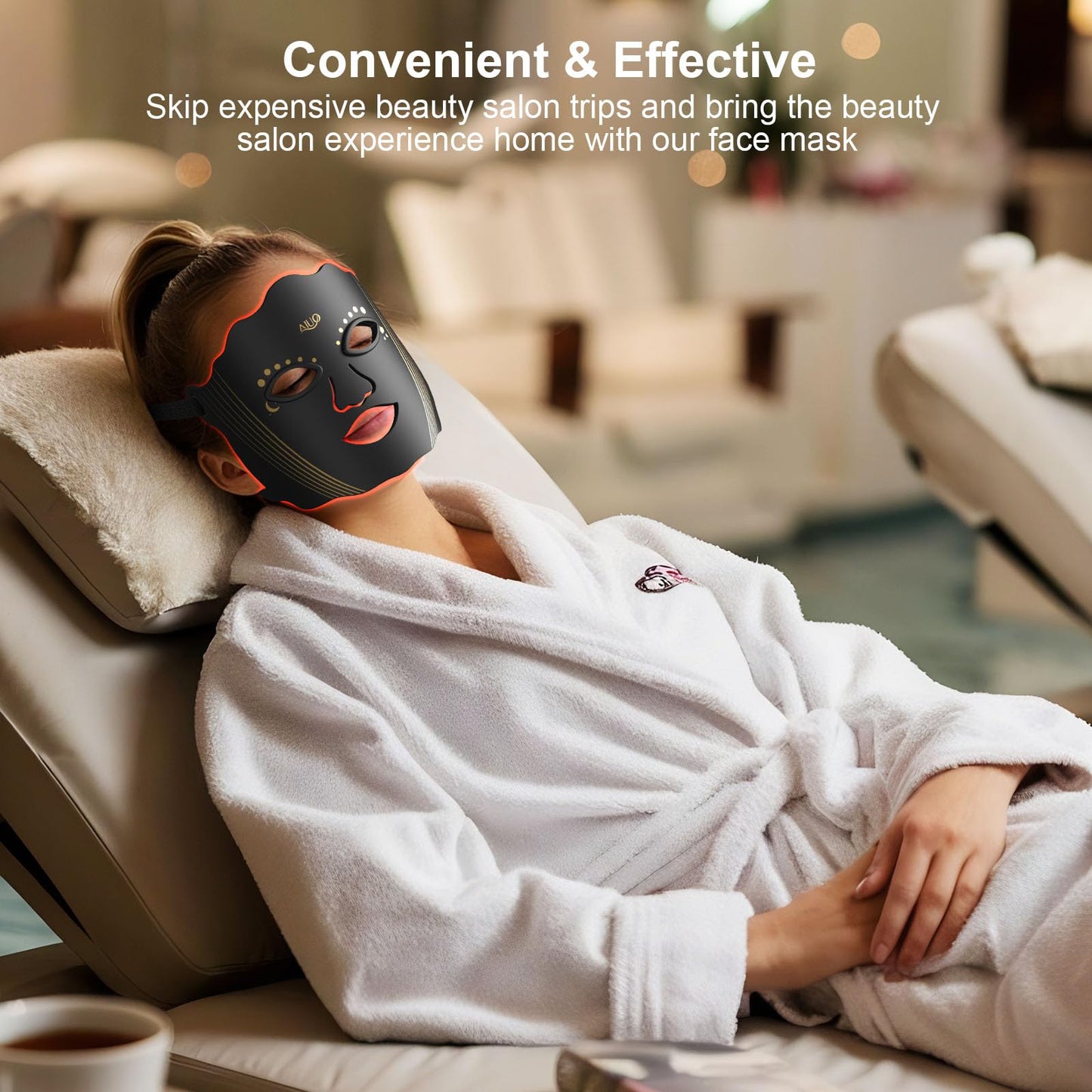 Red Light Therapy for Face, Led Face Mask Light Therapy with Rechargeable Remote, LED Face Mask Light Therapy at Home, Comfortable Red Light Therapy Mask