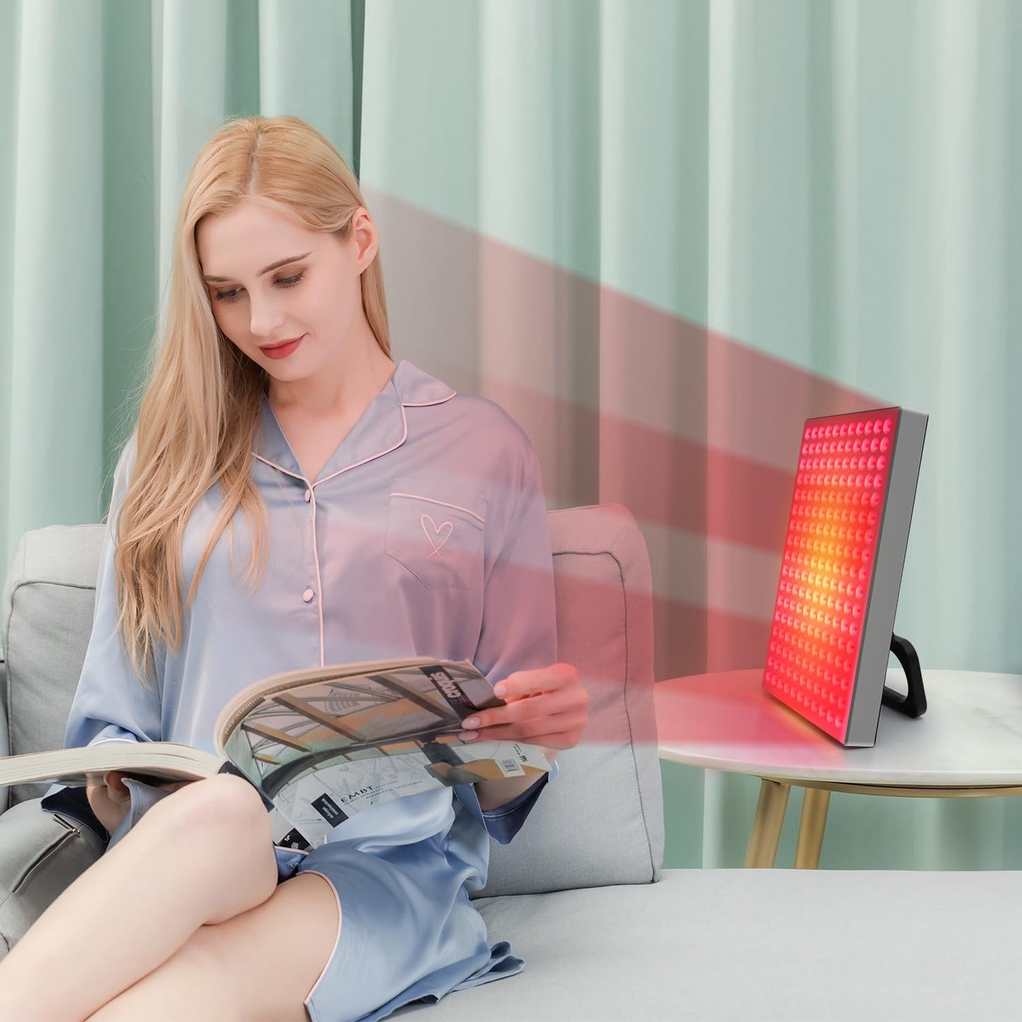 Red Light Therapy for Face,Red Infrared Light Therapy Lamp with Stand Panel Led 660nm & 850nm Infrared Light Device for Body