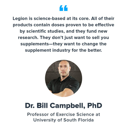 LEGION Micronized Creatine Monohydrate Supplement - Clean Creatine Powder for Muscle Gain & Post Workout Recovery - Micronized Creatine Supplement for Maximum Absorption (60 Servings, Unflavored)