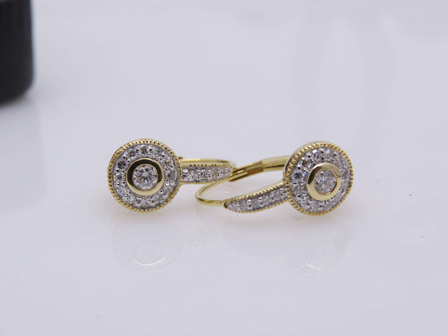 Dazzlingrock Collection 0.45 Cttw Round Lab Grown White Diamond Women Cluster Halo Drop Earrings, 18K Solid Rose Gold