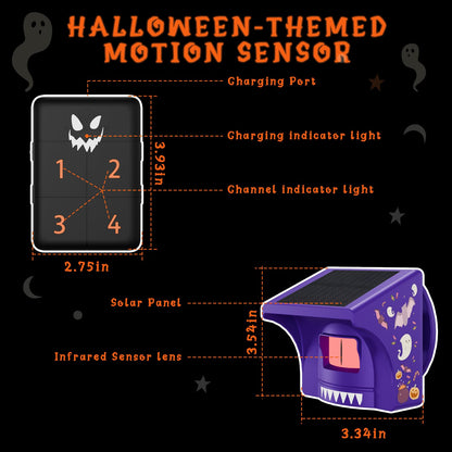 Halloween Decorations Motion Detector with App – Rechargeable Base Station with Spooky Halloween Music, Halloween-Themed Gift Packaging, Idea Gift for Homeowners &Trick-or-Treaters