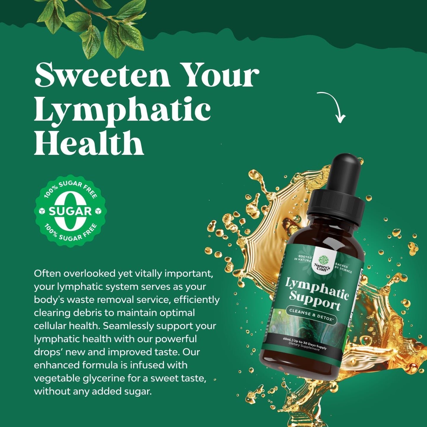 Herbal Lymphatic Drainage Drops Cleanse and Immune Support Supplement