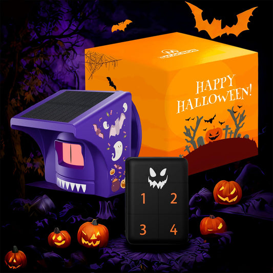 Halloween Decorations Motion Detector with App – Rechargeable Base Station with Spooky Halloween Music, Halloween-Themed Gift Packaging, Idea Gift for Homeowners &Trick-or-Treaters