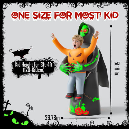 Inflatable Costume for Kids, Lights Halloween Costume, Scary Blow Glow Cosplay Costumes, Halloween Birthday Party Games for Kids 6-8 Cosplay Events Party