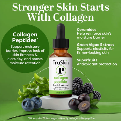 TruSkin Pro Collagen Multi Peptides Serum for Face – Anti Aging Face Serum with TriPeptide-29 & Ceramides – Support Skin’s Natural Collagen & Skin Barrier for Firmer-Looking Skin – 1 fl. Oz