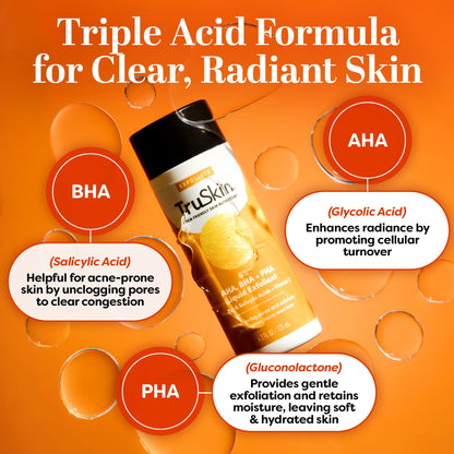 BHA Liquid Exfoliant & Toner – PHA AHA BHA Gentle Exfoliator with Salicylic & Glycolic Acid, Vitamin C – Improve Appearance of Tone & Texture, Unclog & Minimize Look of Pores, 4.2 fl oz