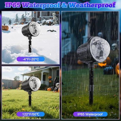 Halloween Christmas Projector Lights Outdoor, RGBW Ocean Wave LED Light Projector with Remote & Timer, IP65 Weatherproof for Yard, House Parties, Bedroom Ceiling Decor (Holiday Gift Idea)