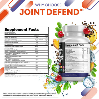 Clean Nutraceuticals Glucosamine Chondroitin MSM 1500mg with Turmeric Curcumin, Collagen, Hyaluronic Acid, Omega 3 – Joint Health Supplement for Men & Women – Joint Complex – 120 Count