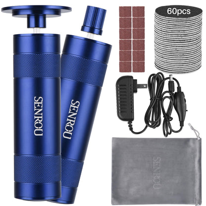 Electric Foot Callus Remover, 2-in-1 Electric Foot Filer/Nail Filer, Pedicure Kit Foot Scrubber Deadskin Callus Remover, Foot Care Kit Pedicure Tools for Dead Skin Dry Cracks- Blue