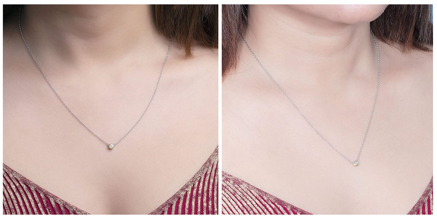 Dazzlingrock Collection 0.50 Cttw Round Diamond Women Bezel Set Solitaire Pendant, 14K Solid Yellow Gold