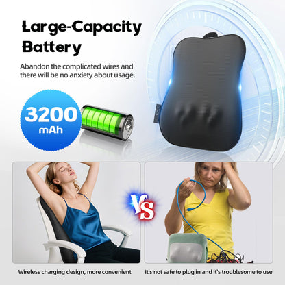 Back Massager with Heat,Rechargeable Cordless Back Massager for Pain Relief Deep Tissue,4D Kneading Massage for Shoulders, Neck,for Home Office Car Use,Men's and Women's Gifts