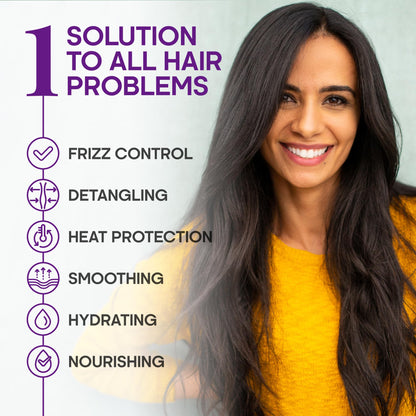 Hydrating Hair Serum – Keratin Hair Treatment for Dry, Frizzy, Damaged Hair – Biotin, Castor & Rosemary Oils – Anti‑Frizz, Heat Protectant & Split Ends Repair for Smooth, Shiny Hair, 5oz