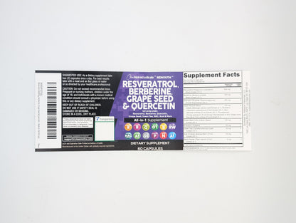 Clean Resveratrol Supplement | Berberine Grape Seed Extract Quercetin Green Tea Extract Acai Noni Polyphenol Supplement for Women & Men Anti Aging N-Acetyl Cysteine NAD Booster