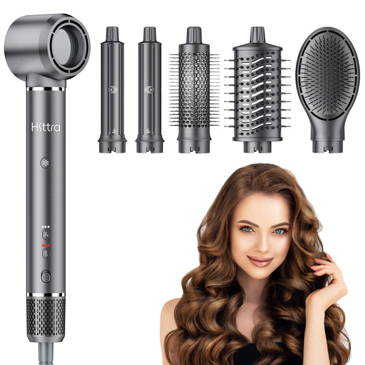 6-in-1 Ionic Hot Air Styler, Powerful High Speed Hair Dryer Brush, Auto Wrap Curler for Fast Drying, Volumizing&Straightening for Multi Styler, Cool Shot Button-No Heat Damage,Gift for All Hair-Travel