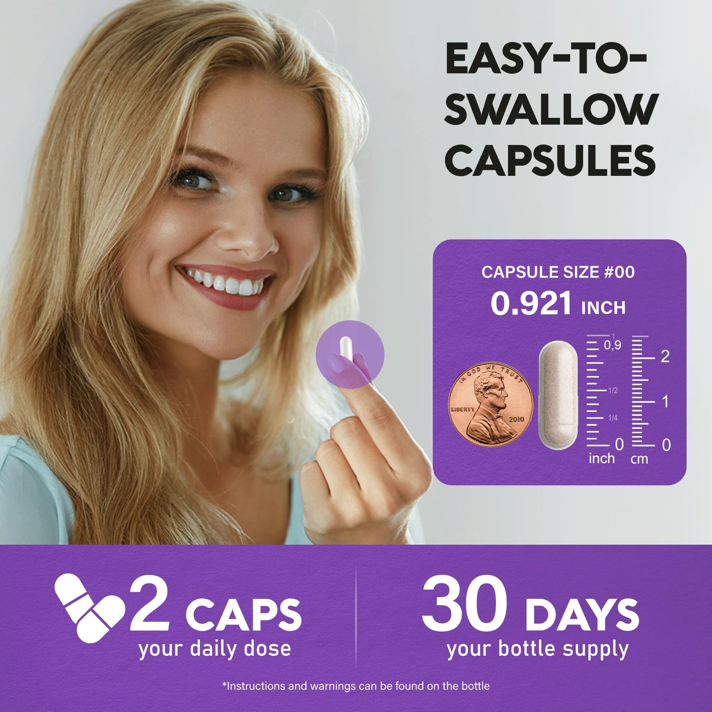 Biotin | Collagen | Hyaluronic Acid | Keratin - Clinically Tested Supplement - Hair Growth Support, Skin & Nails - 25000 mcg Vitamins B2, B3, B6 & B7 + B1 - Made in USA - Women & Men | 60 Capsules