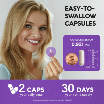 Biotin | Collagen | Hyaluronic Acid | Keratin - Clinically Tested Supplement - Hair Growth Support, Skin & Nails - 25000 mcg Vitamins B2, B3, B6 & B7 + B1 - Made in USA - Women & Men | 60 Capsules