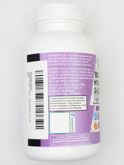 Collagen Pills 1000mg Biotin 10000mcg Keratin Saw Palmetto Hyaluronic Acid - Hair Skin & Nails Vitamins & DHT Blocker with Vitamin E Folic Acid Pumpkin Seed MSM - 90 Count