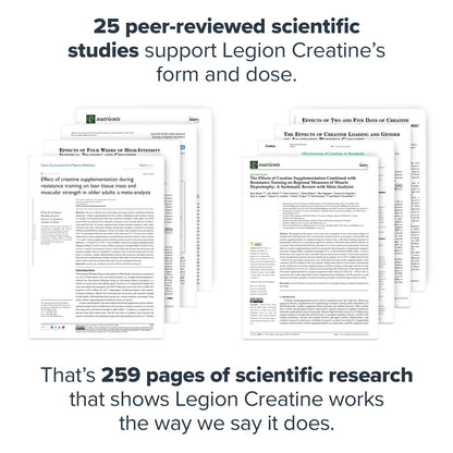 LEGION Micronized Creatine Monohydrate Supplement - Clean Creatine Powder for Muscle Gain & Post Workout Recovery - Micronized Creatine Supplement for Maximum Absorption (60 Servings, Unflavored)