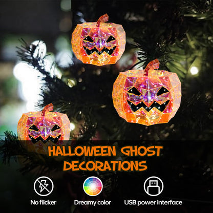 Pyrrhiax Prismatic Iridescent Pumpkin,Iridescent led Pumpkin,Halloween Ghost Decorations,Halloween Light Up Ghost