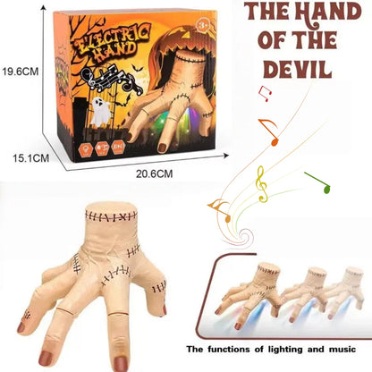 Thing Hand Halloween Scary Fake Hand, Addams Hand Props Cosplay with Lights Music Ghost Hands Halloween Toys (Music Light Hand)