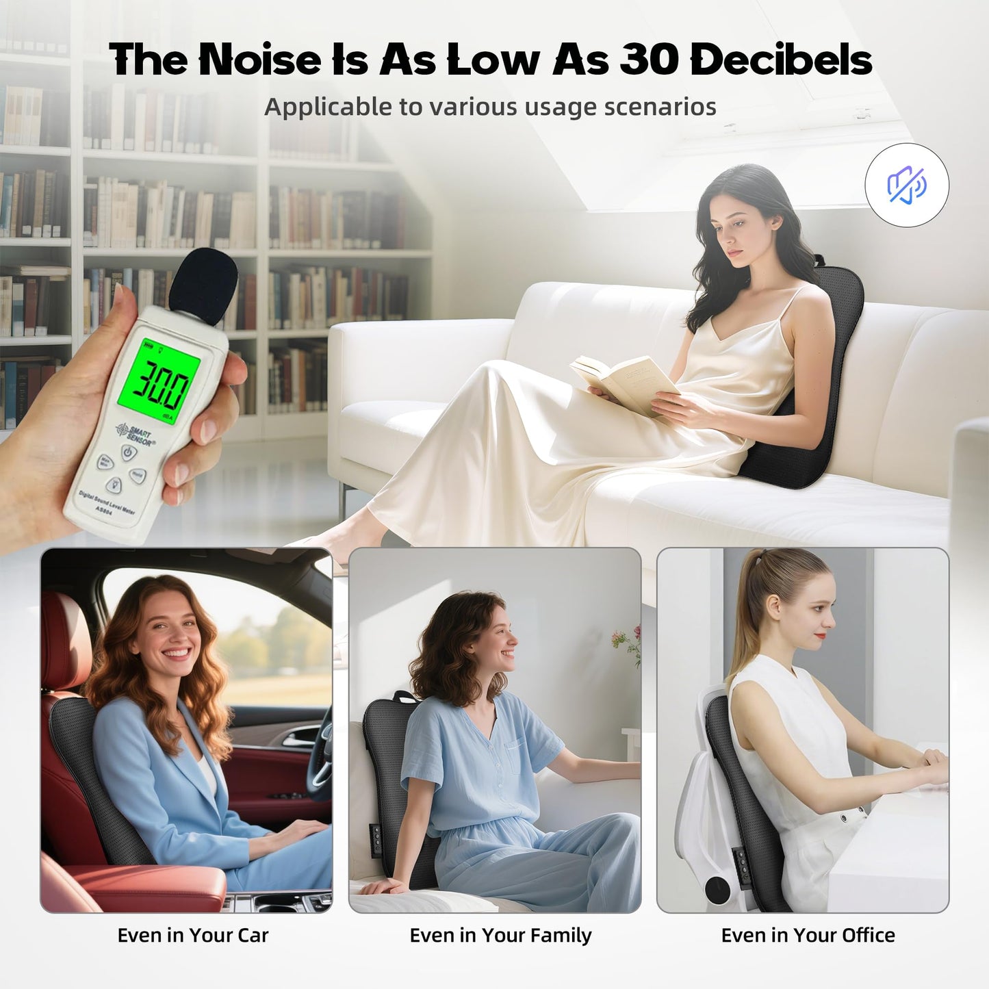 Back Massager with Heat,Rechargeable Cordless Back Massager for Pain Relief Deep Tissue,4D Kneading Massage for Shoulders, Neck,for Home Office Car Use,Men's and Women's Gifts