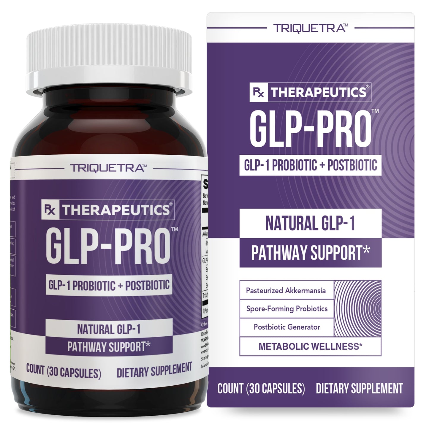 GLP-Pro™: Probiotic & Postbiotic Blend for Natural GLP-1 Support — Akkermansia MucT™, ButyraGen® Butyrate Generator & Spore Bacillus — Healthy Appetite, SCFA & Metabolic Balance — 30 Count