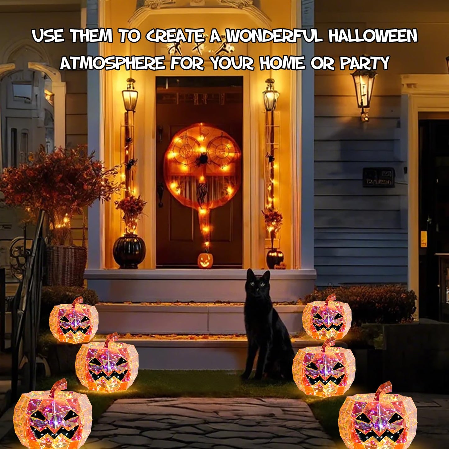 Pyrrhiax Prismatic Iridescent Pumpkin,Iridescent led Pumpkin,Halloween Ghost Decorations,Halloween Light Up Ghost