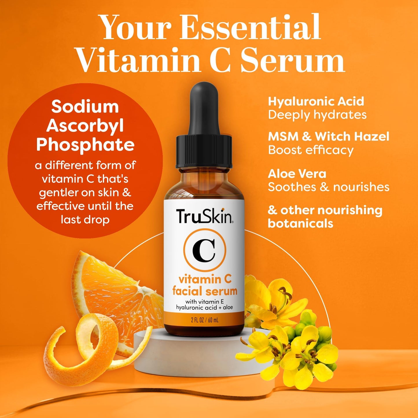 Vitamin C Serum For Face – Anti Aging Face Serum with Vitamin C, Hyaluronic Acid, Vitamin E – Brightening Formula – Improve Appearance of Dark Spots, Tone, Fine Lines & Wrinkles, 2 Fl Oz
