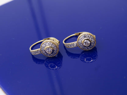 Dazzlingrock Collection 0.45 Cttw Round Lab Grown White Diamond Women Cluster Halo Drop Earrings, 18K Solid Rose Gold