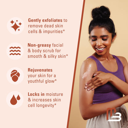 Himalayan Salt Scrub, Face, Foot, and Body Exfoliator with Collagen and Stem Cells, Exfoliating Scrub for Toning, Cellulite, and Skin Care by M3 Naturals