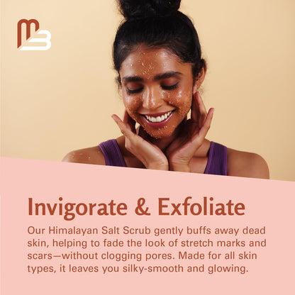 Himalayan Salt Scrub, Face, Foot, and Body Exfoliator with Collagen and Stem Cells, Exfoliating Scrub for Toning, Cellulite, and Skin Care by M3 Naturals