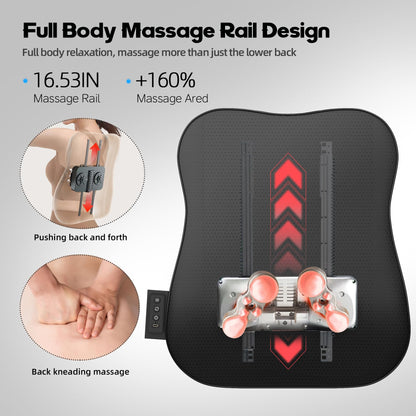 Back Massager with Heat,Rechargeable Cordless Back Massager for Pain Relief Deep Tissue,4D Kneading Massage for Shoulders, Neck,for Home Office Car Use,Men's and Women's Gifts