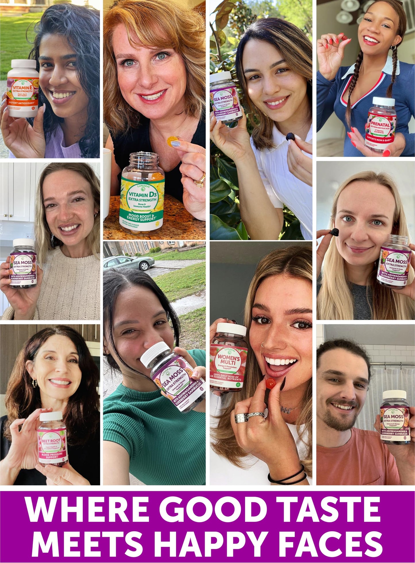 Sea Moss Gummies with Ashwagandha & Elderberry – Delicious Immune & Stress Support Supplement for Men & Women, 60ct